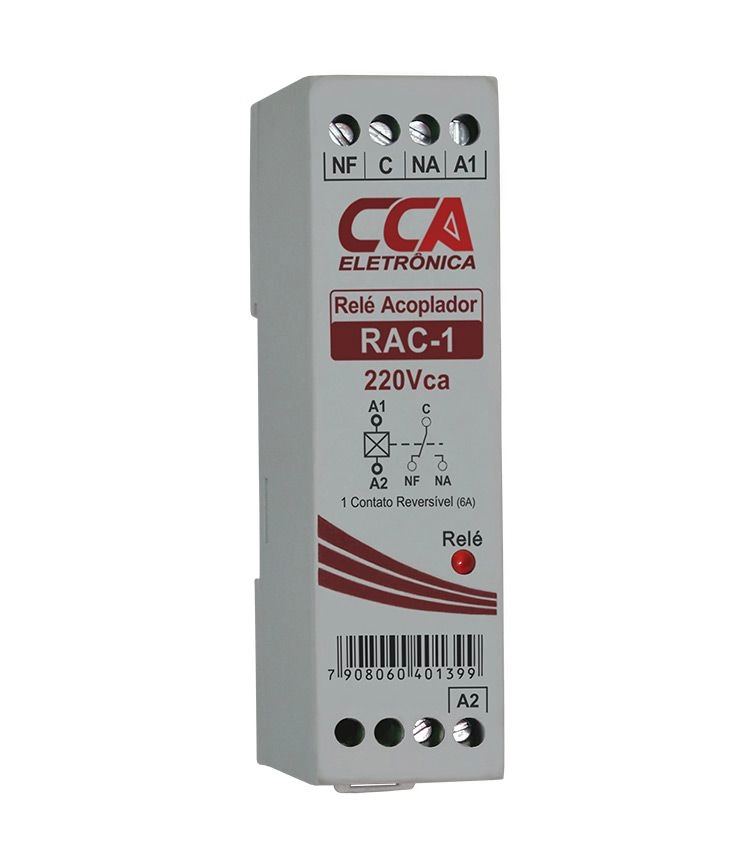 Relé Acoplador De Interface 220vca-vcc Com 1 Contato Reversível