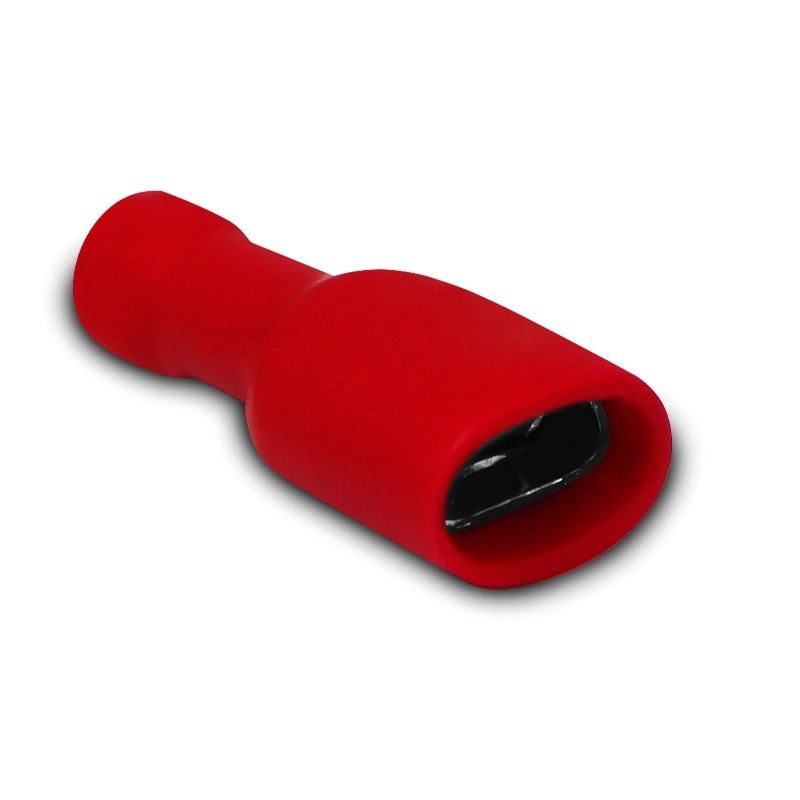 Terminal Isolação Total Fêmea 6,3mm 0,50-1,50 Mm² Vermelho Pvc 100 Peças