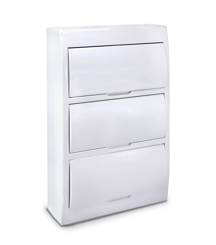 Centro De Distribuição De Plástico Modelo Sobrepor Pps Pps-ms36-36 Para 36 Módulos Din