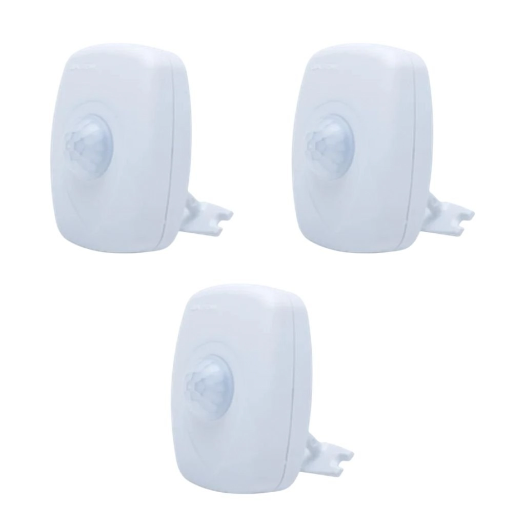 Kit Sensor De Presença De Sobrepor | Lente 180º | 6 Funções | Qa21m 3 Pçs
