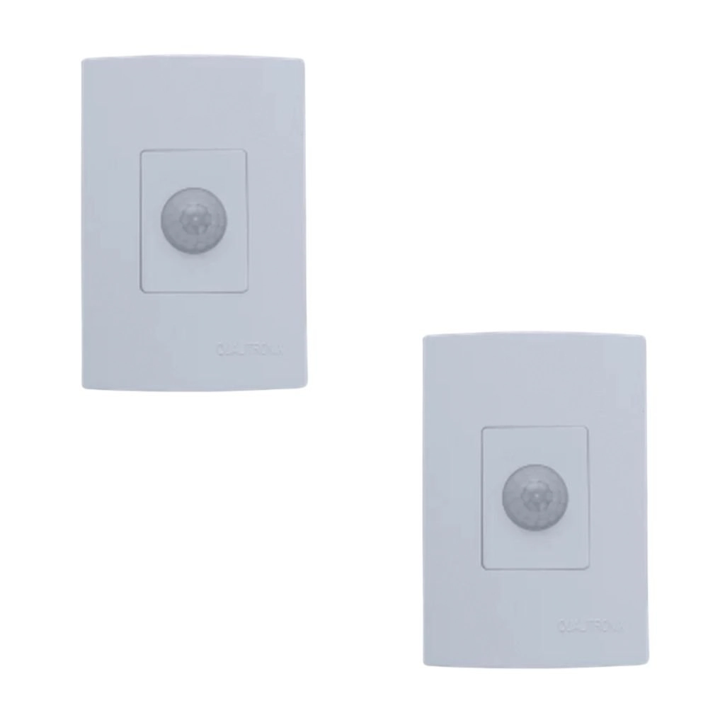 Kit Sensor De Presença | Embutir Sem Chave | Lente 180º | 6 Funções | Qi2mb 2 Pçs