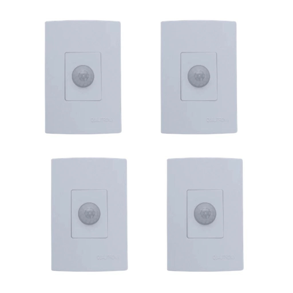 Kit Sensor De Presença | Embutir Sem Chave | Lente 180º | 6 Funções | Qi2mb 4 Pçs
