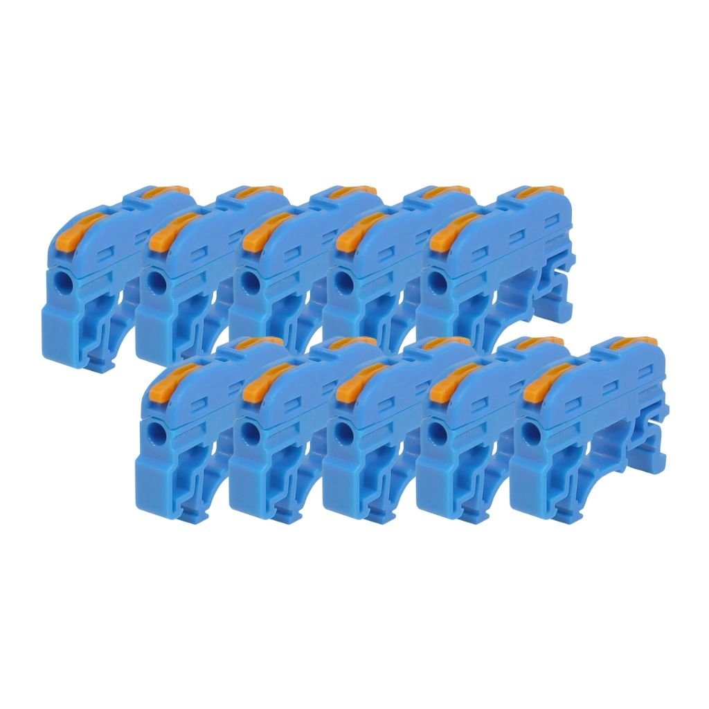 Kit Conector Alavanca De Emenda Trilho Din Kv121 1 Via 32a Azul | Cabo 0,2-4,0mm² 25 Peças
