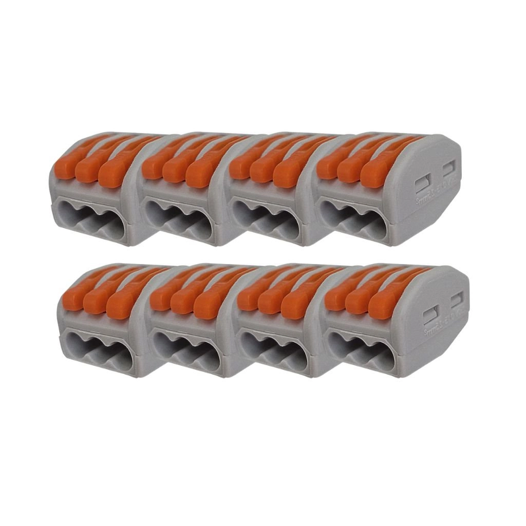 Kit Conector De Emenda Automático Kv222-413 3 Vias 20 Pçs