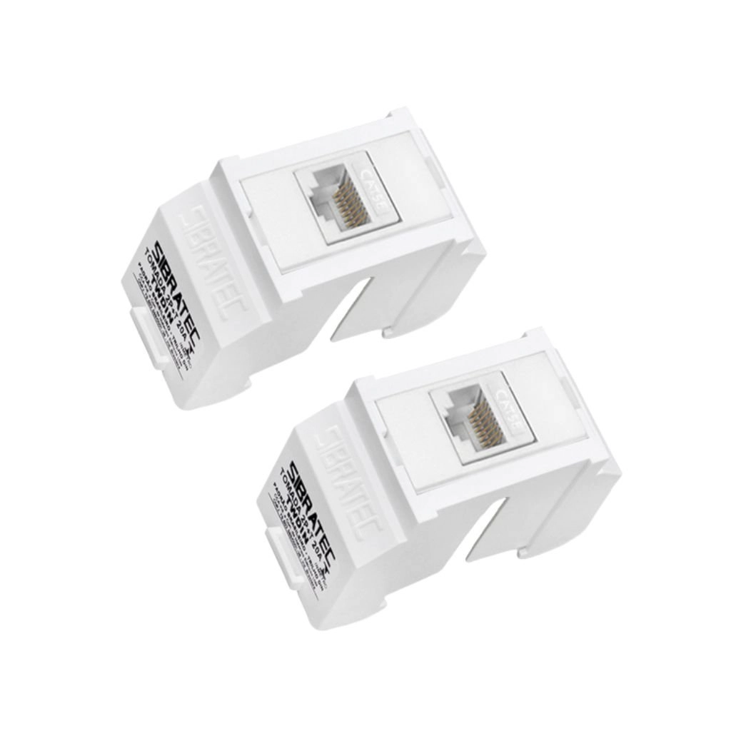 Kit Twdin Módulo Conector Ethernet Rj45 Categoria 5e + Suporte 2 Peças