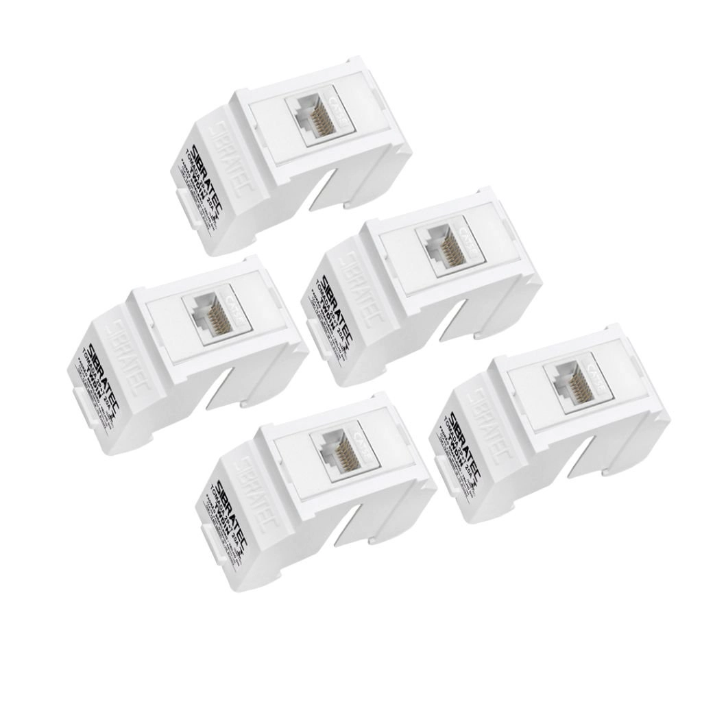 Kit Twdin Módulo Conector Ethernet Rj45 Categoria 5e + Suporte 5 Peças