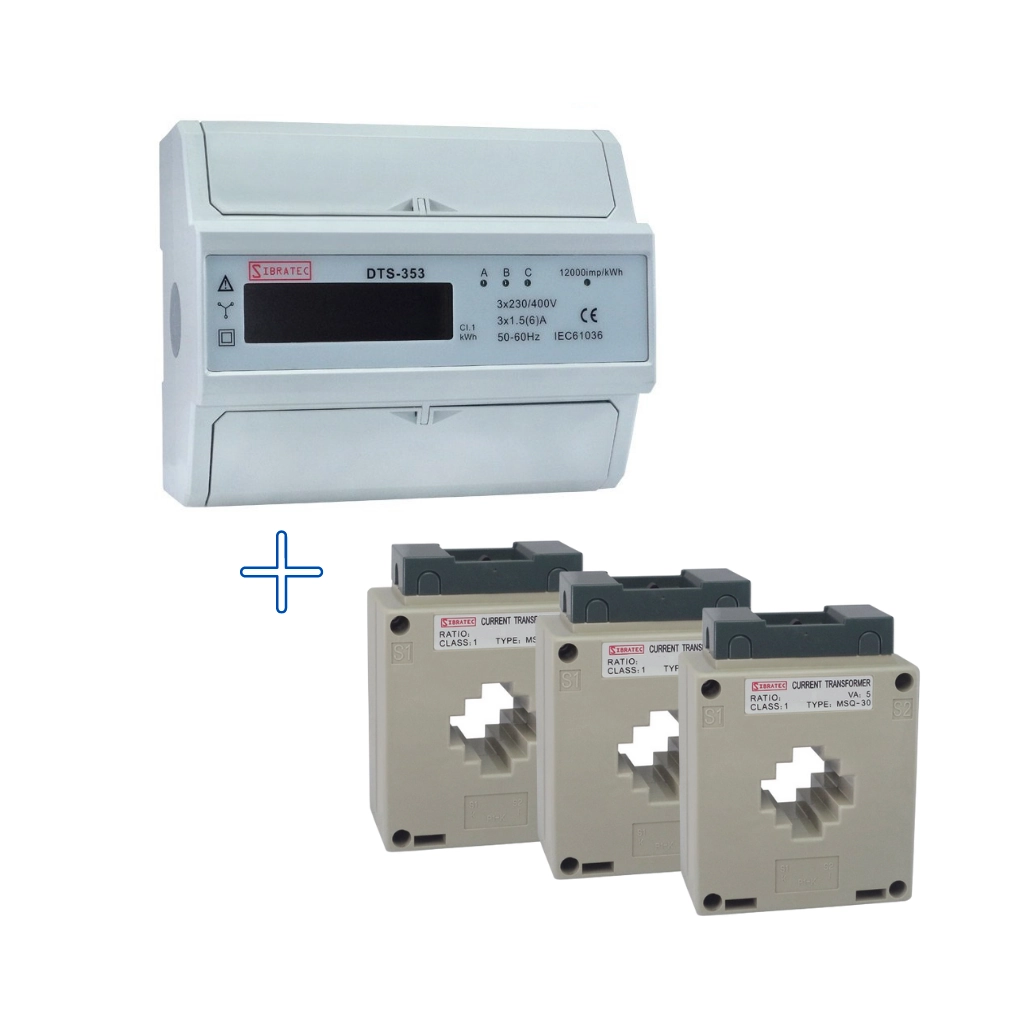 Kit Medidor De Energia Dts353 Trifásico 220/380v + 3und Tc 300/5a
