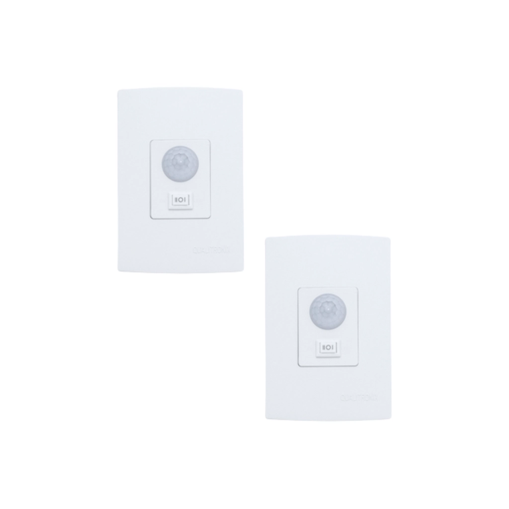 Kit Sensor De Presença | Embutir Com Chave | Lente 180º | 6 Funções | Qi6mb 2 Pçs