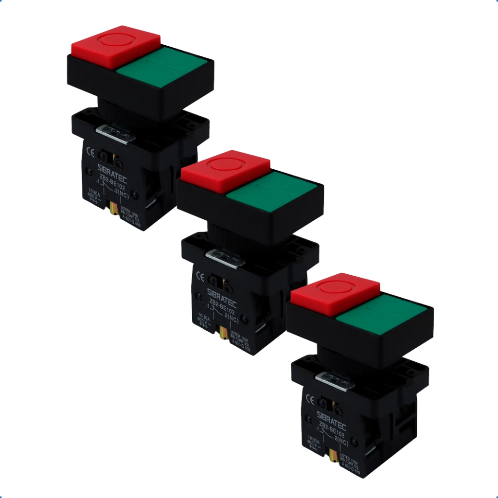 Kit Botão Duplo Xb2-el8425 | Liga/desliga | Sem Iluminação Com Ressalto | 1na+1nf 3 Pçs