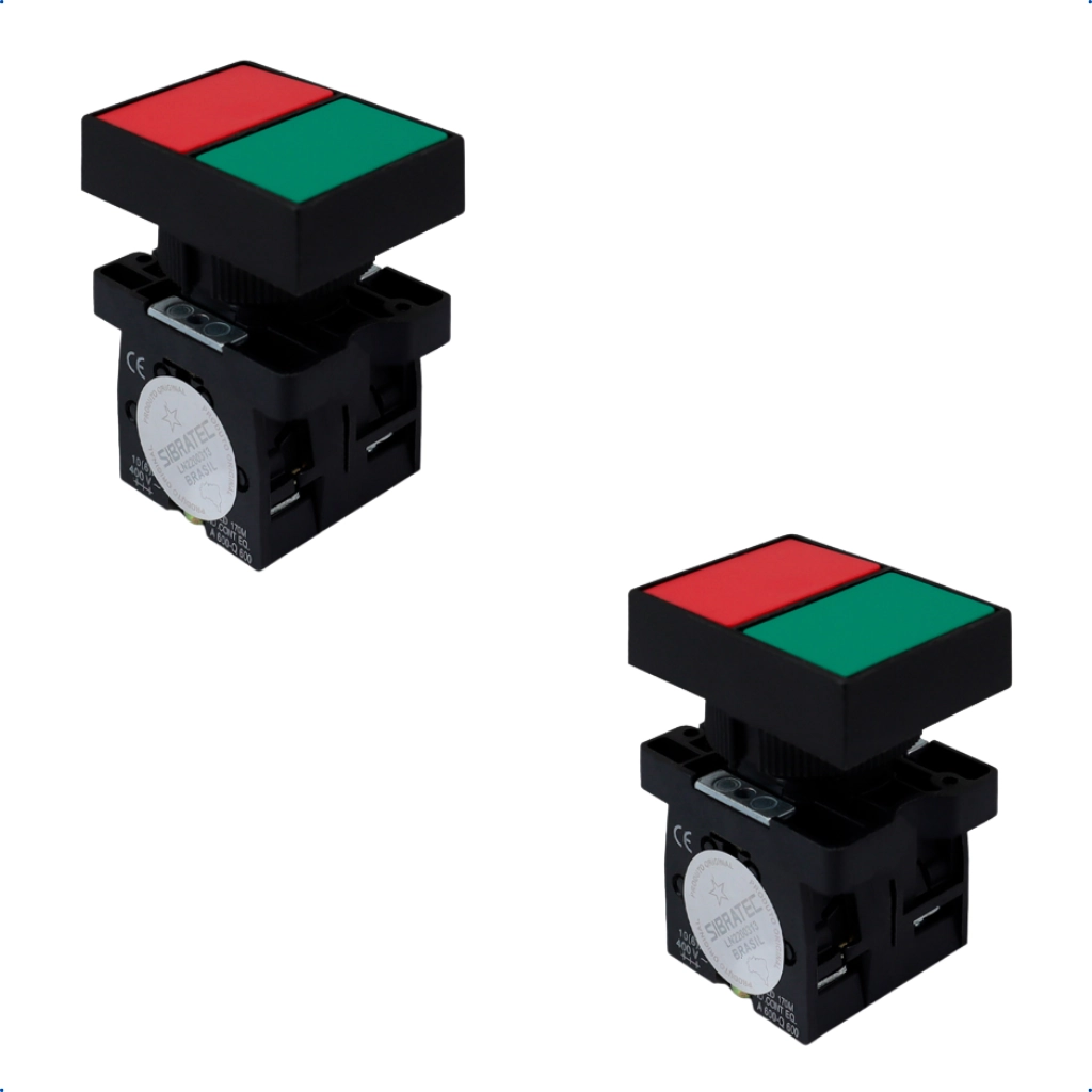 Kit Botão Duplo Xb2-el8325 | Liga/desliga | Sem Iluminação | 1na+1nf 2 Pçs