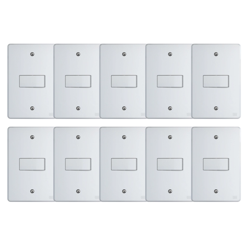 Kit Conjunto Interruptor 4x2 | 1 Tecla Simples 10a 250v 10 Peças
