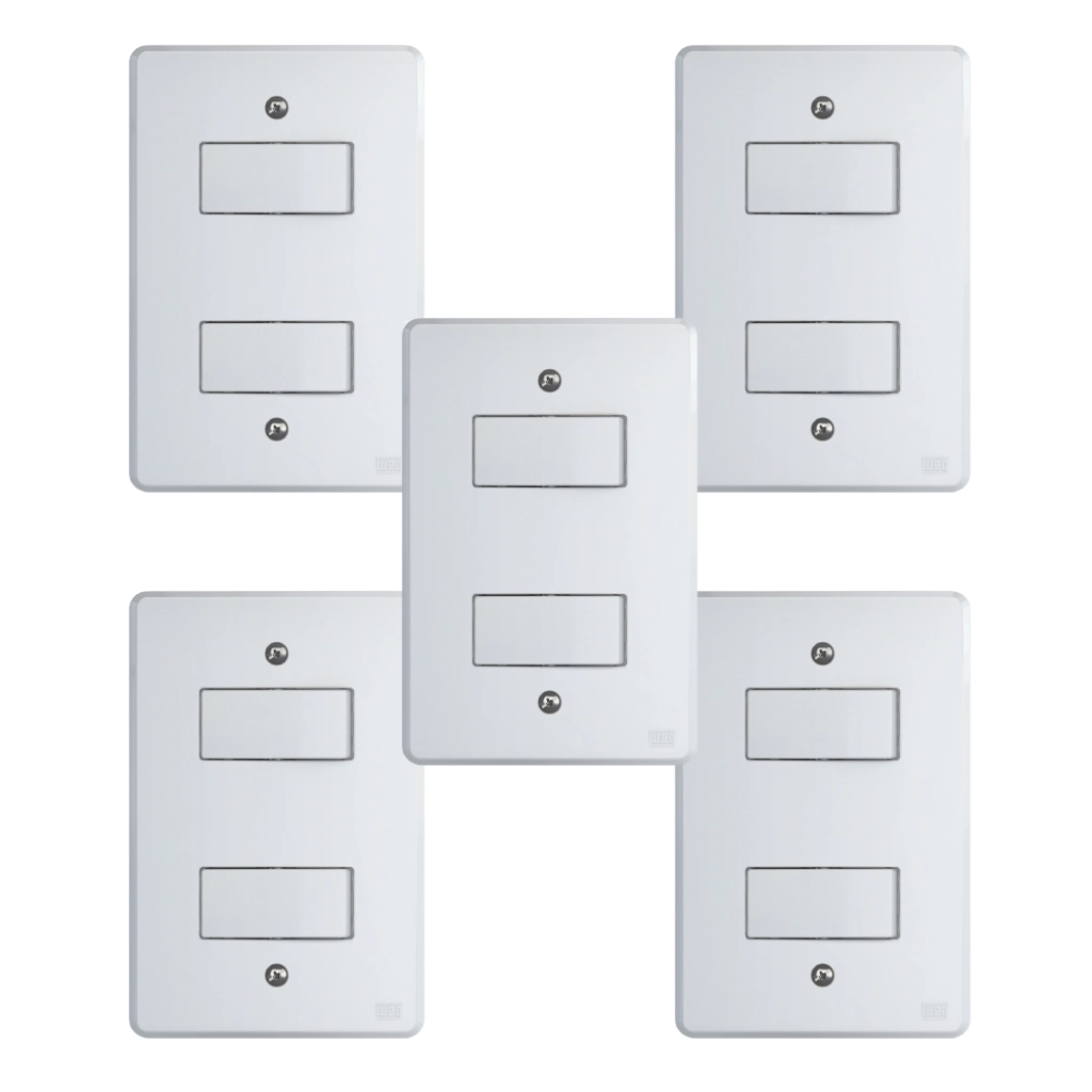 Kit Conjunto Interruptor 4x2 | 2 Teclas Paralelo 10a 250v 5 Peças