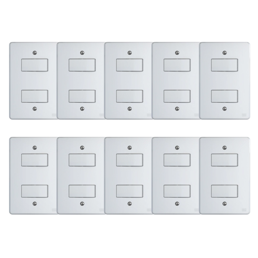 Kit Conjunto Interruptor 4x2 | 2 Teclas Paralelo 10a 250v 10 Peças