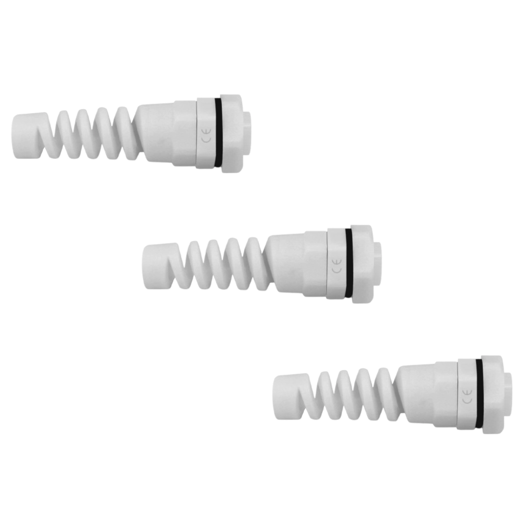 Kit Prensa Cabo Cinza Espiral Pg7-e 3 Peças
