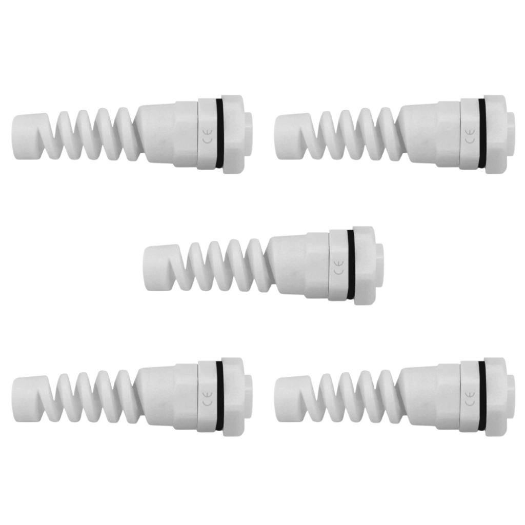 Kit Prensa Cabo Cinza Espiral Pg7-e 5 Peças