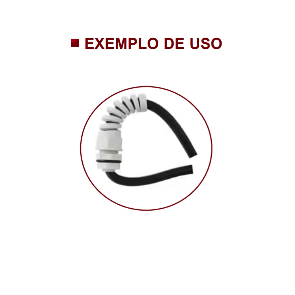 Kit Prensa Cabo Cinza Espiral Pg21-e 2 Peças