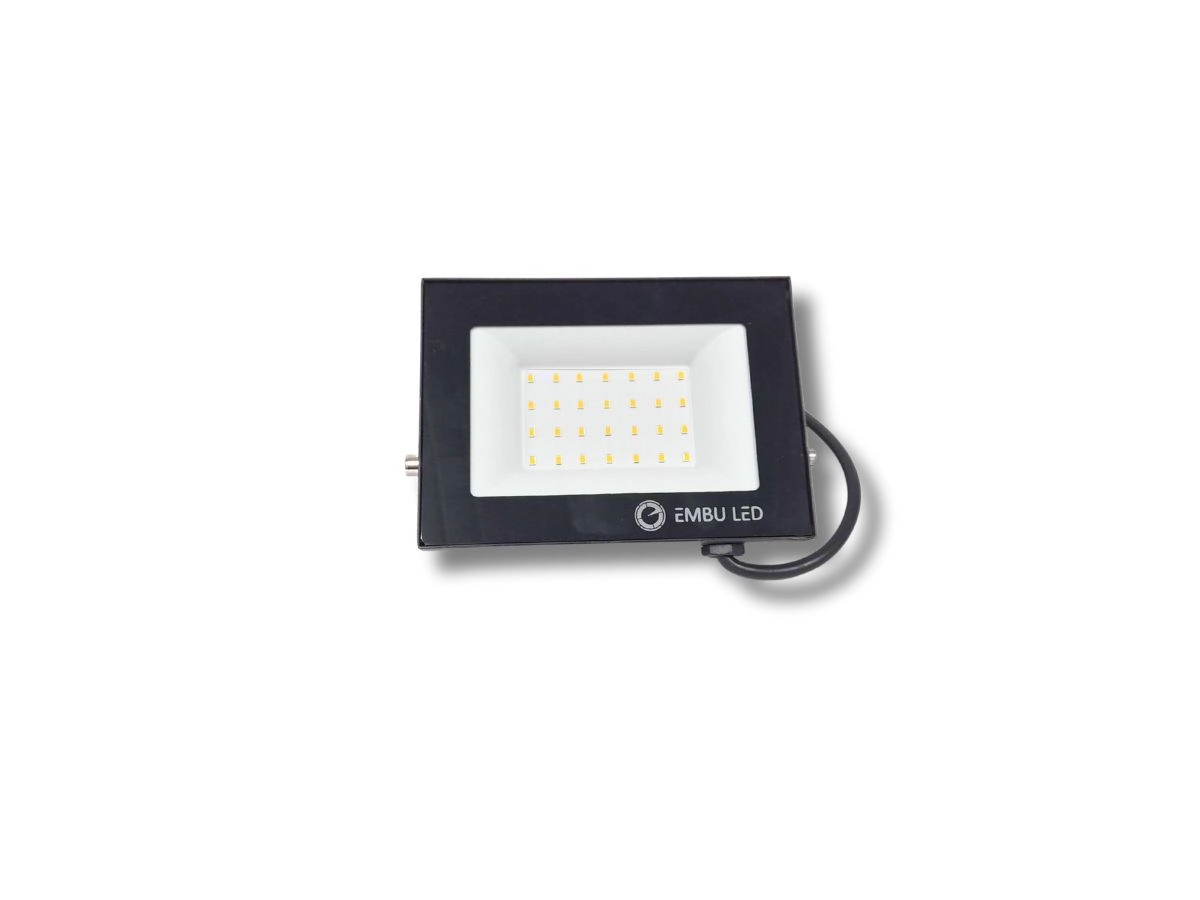 Refletor Led 50w Rgb Slim Ip67 Embu Led C/ Controle Remoto