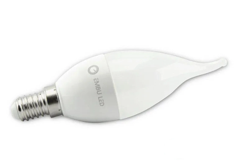 Lâmpada Vela Chama Leitosa E14 Led 4 7w 3000k Bivolt