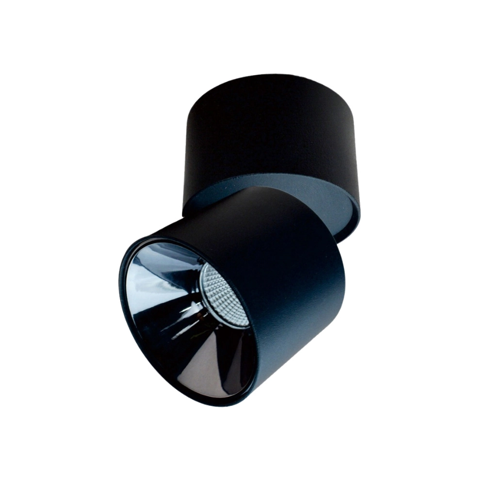 Spot Sobrepor Redondo Preto Direcionável 10cm Led 15w 3000k Bivolt