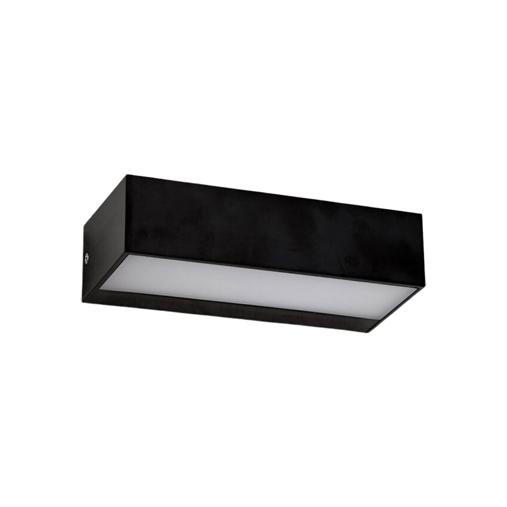 Arandela Modern Preta 20cm Led 15w 3000k Bivolt Ip65