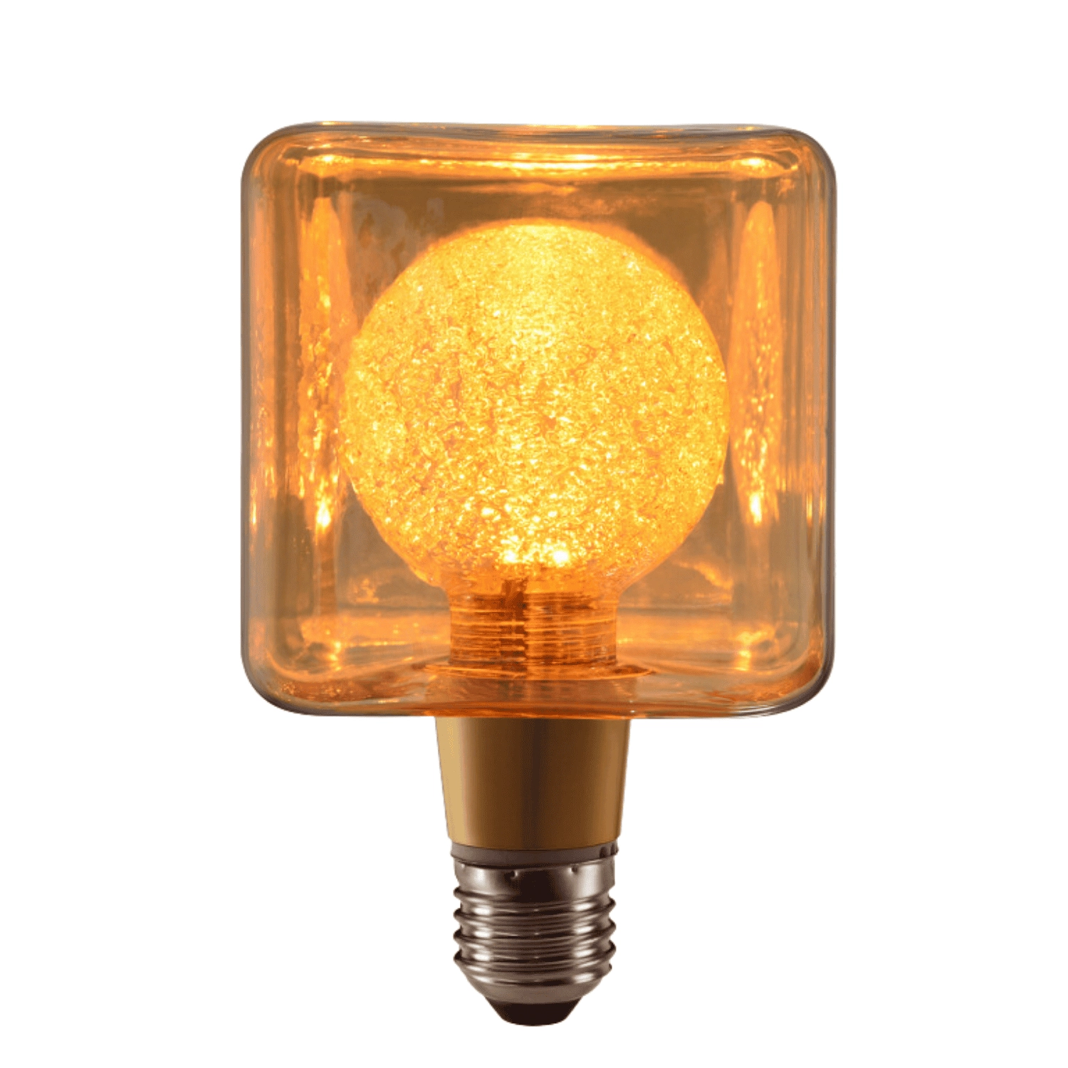 Lâmpada Filamento Led Cubo Bubbles Âmbar E27 4w 2200k Bivolt