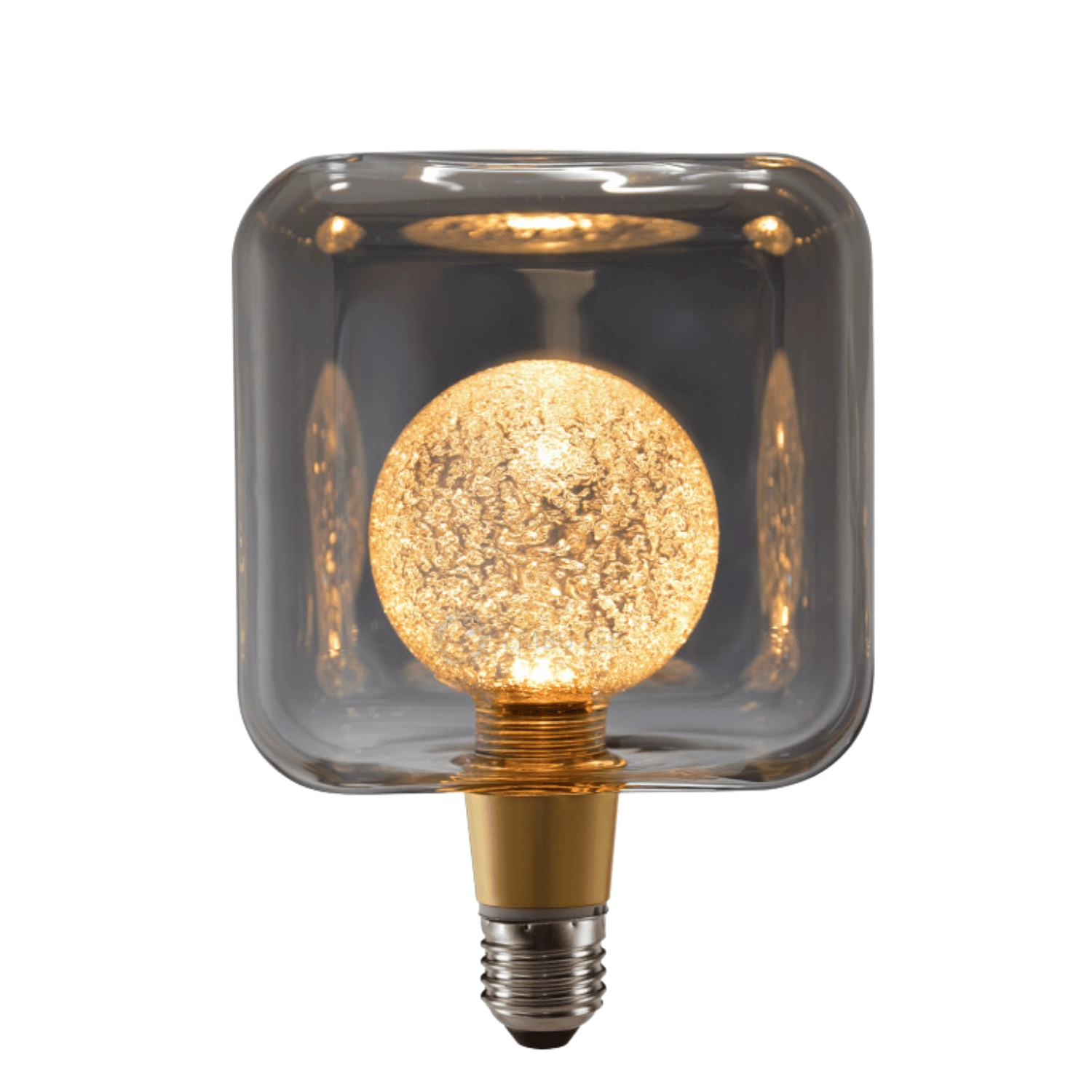 Lâmpada Filamento Led Cubo Bubbles Fumê E27 4w 2200k Bivolt