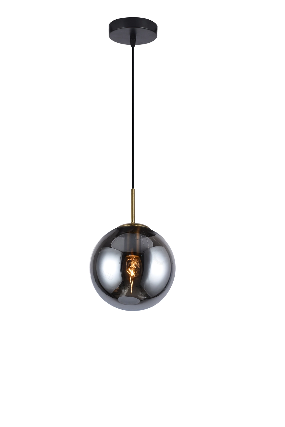 Pendente Glass Globo Esfera Fumê 20cm 1e27