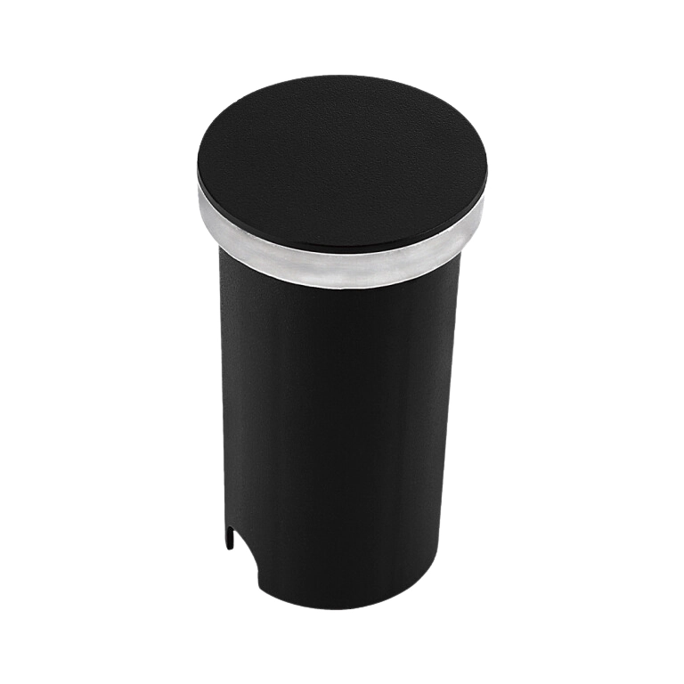 Spot Balizador De Embutir Piso Redondo Preto Ip67 Led 1w 3000k Bivolt