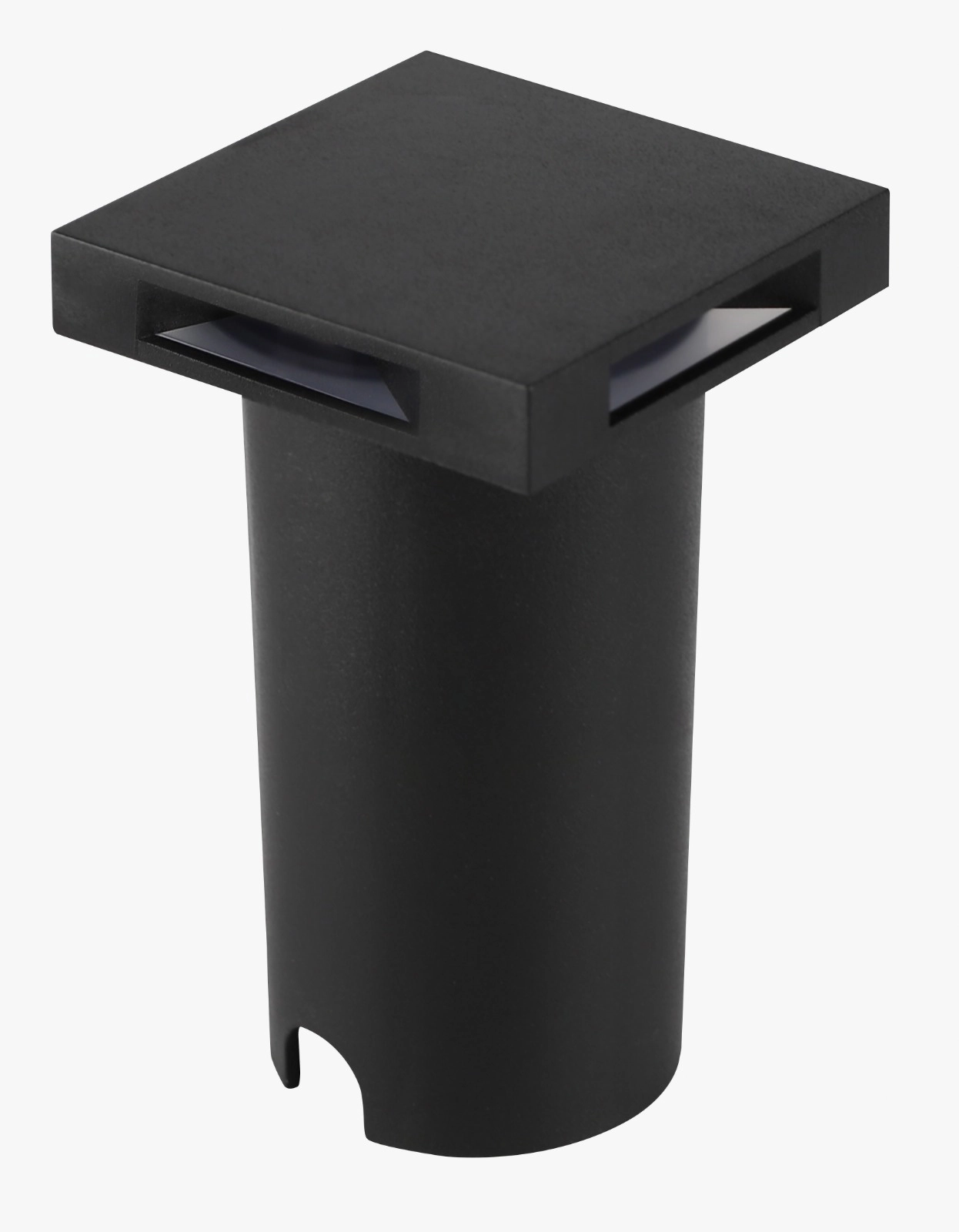 Spot Balizador De Embutir Piso Quadrado Preto Ip67 Led 2w 3000k Bivolt