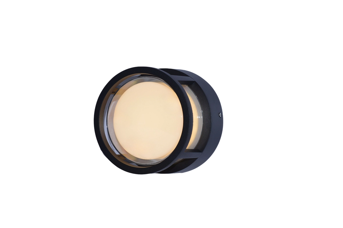 Arandela Moderna Redonda Preta Led 6w 3000k Bivolt Ip65