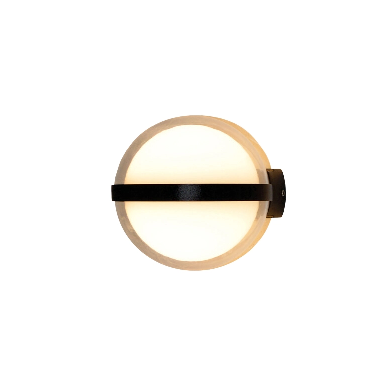 Arandela Moderna Globo Preta Led 12w 3000k Bivolt Ip65