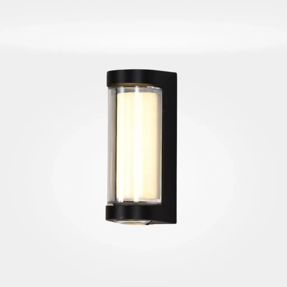 Arandela Modern Preta 18cm Led 12w 3000k Bivolt Ip54