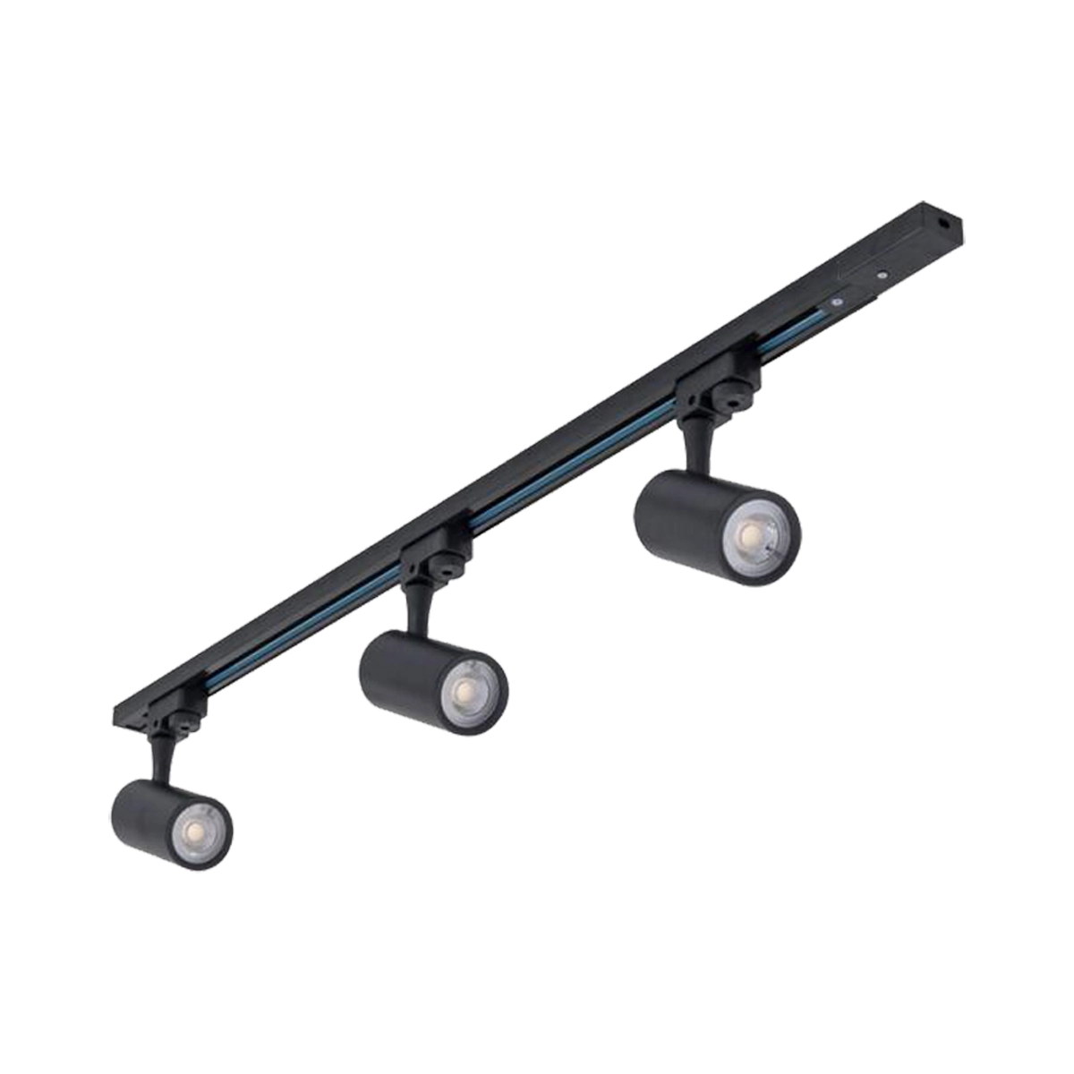 Kit 03 Spots Led Com Trilho E Emenda Preto 10w 4000k Bivolt 1 Metro