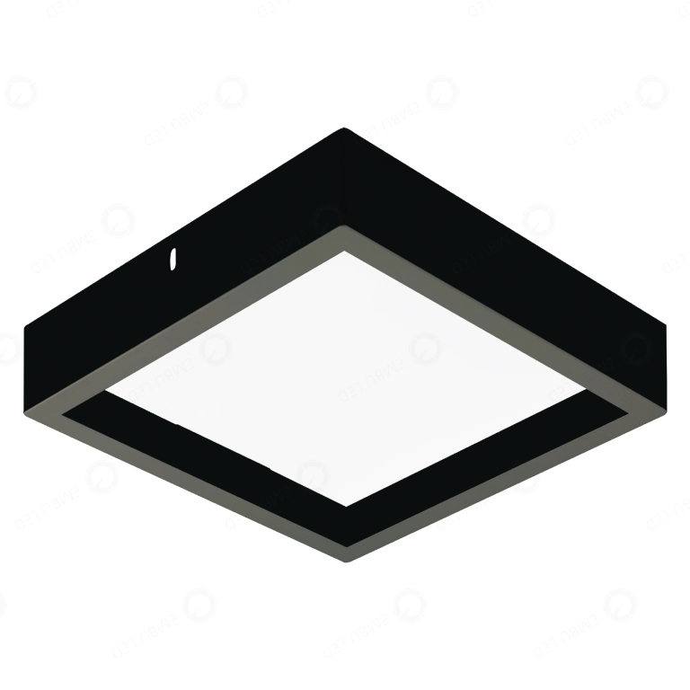 Painel Plafon De Sobrepor Recuado Preto 40cm Led 36w 6500k Bivolt