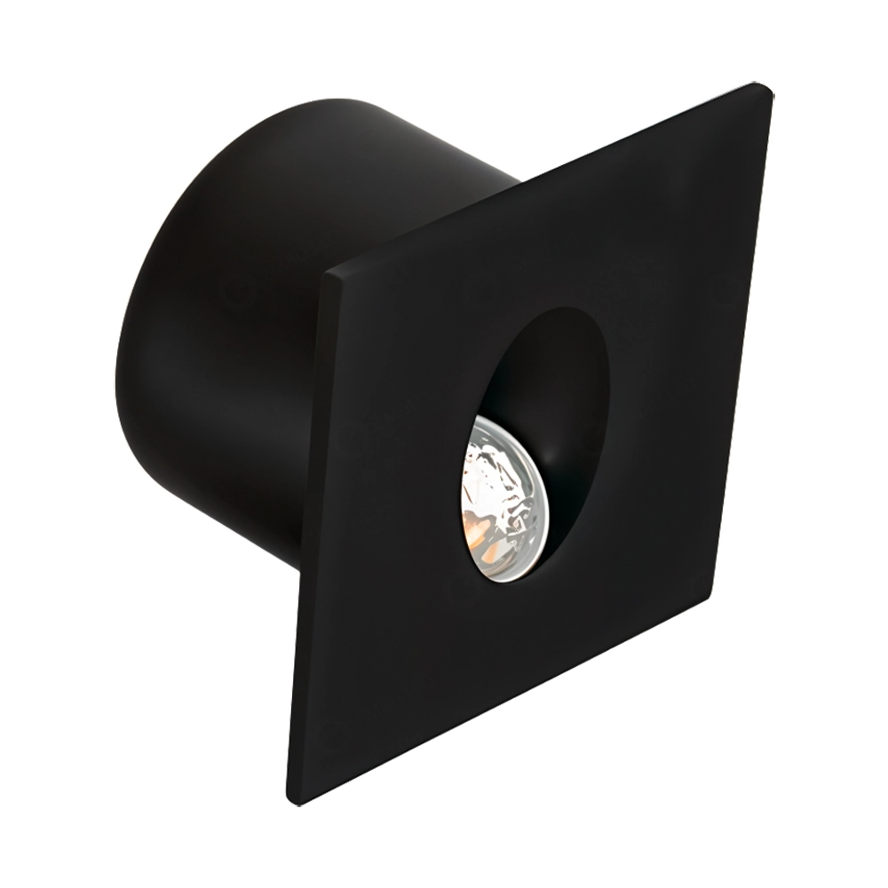 Balizador De Embutir Solo Piso Plus Quadrado Preto Led 3w 3000k Bivolt Ip65