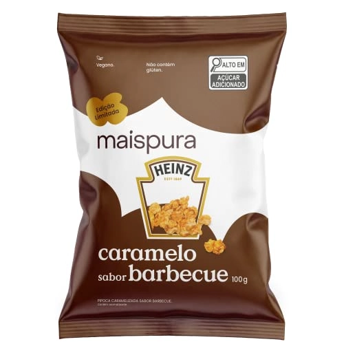 Pipoca Pronta Caramelizada Artesanal Barbecue Maispura Pacote 100g