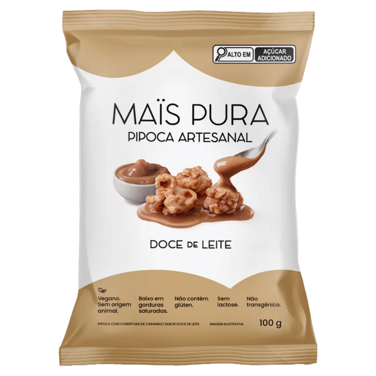 Pipoca Mais Pura Artesanal Pct 100g Doce De Leite