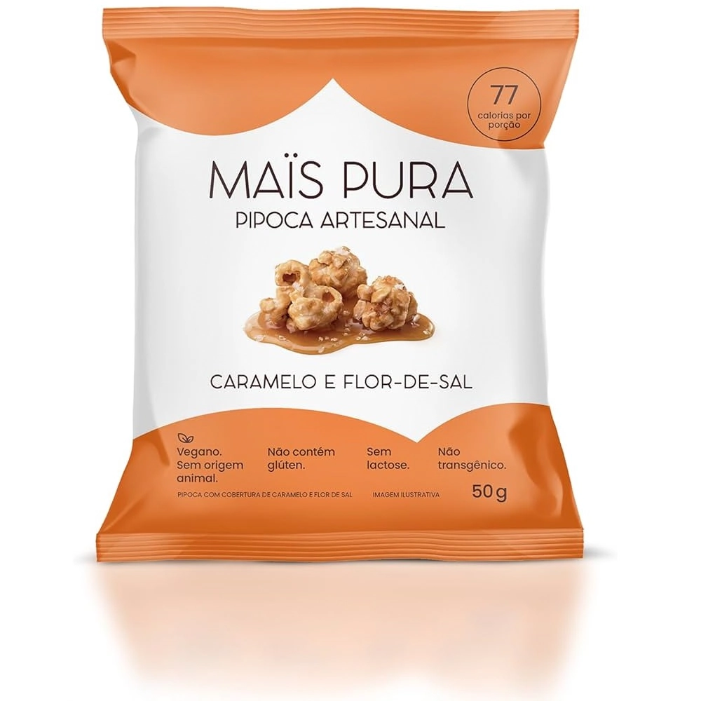 Pipoca Artesanal Mais Pura Caramelo E Flor De Sal 50g