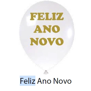 Balao Dec 9 Feliz Ano Novo Cristal C/25 Baloes Joy