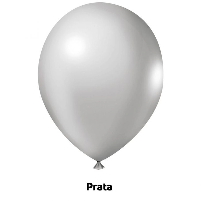 Balao 9 Prata Metalizado 25un Gaucho