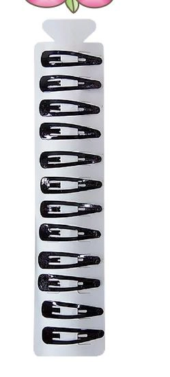 Presilha P/cabelo Tic Tac Preto C/12 Ref.y140