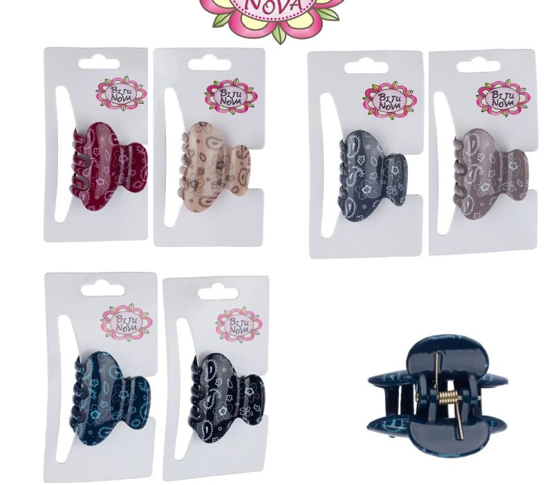 Prendedor P/cabelo Piranha Acrilic Estampada Sort Ref.d804