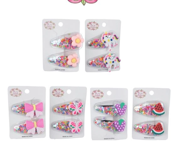 Prendedor P/cabelo Tic Tac Infantil C/glitter Sort Ref.d928