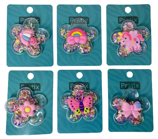 Amarrador P/cabelos Elastico De Meia C/aplique De Silicone Unicornio 5,5cm Cartela C/1 Unidade Pacot