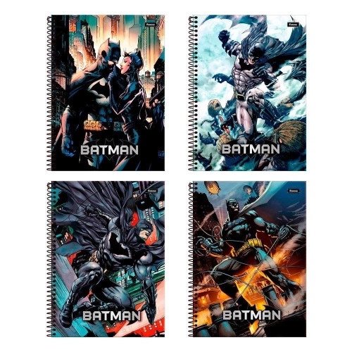 Caderno Universitário Batman 15 Matérias Forini Com 240 Folhas