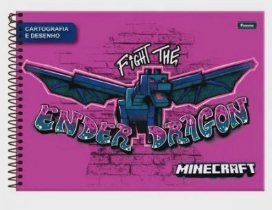 Caderno Cd Cartografia Desenho Minecraft 80fls Foroni