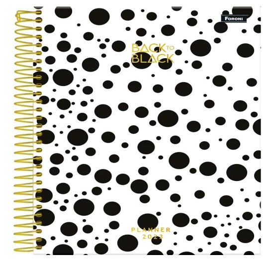 Agenda Esp 17,7cmx24cm Foroni Planner Back To Black 2023