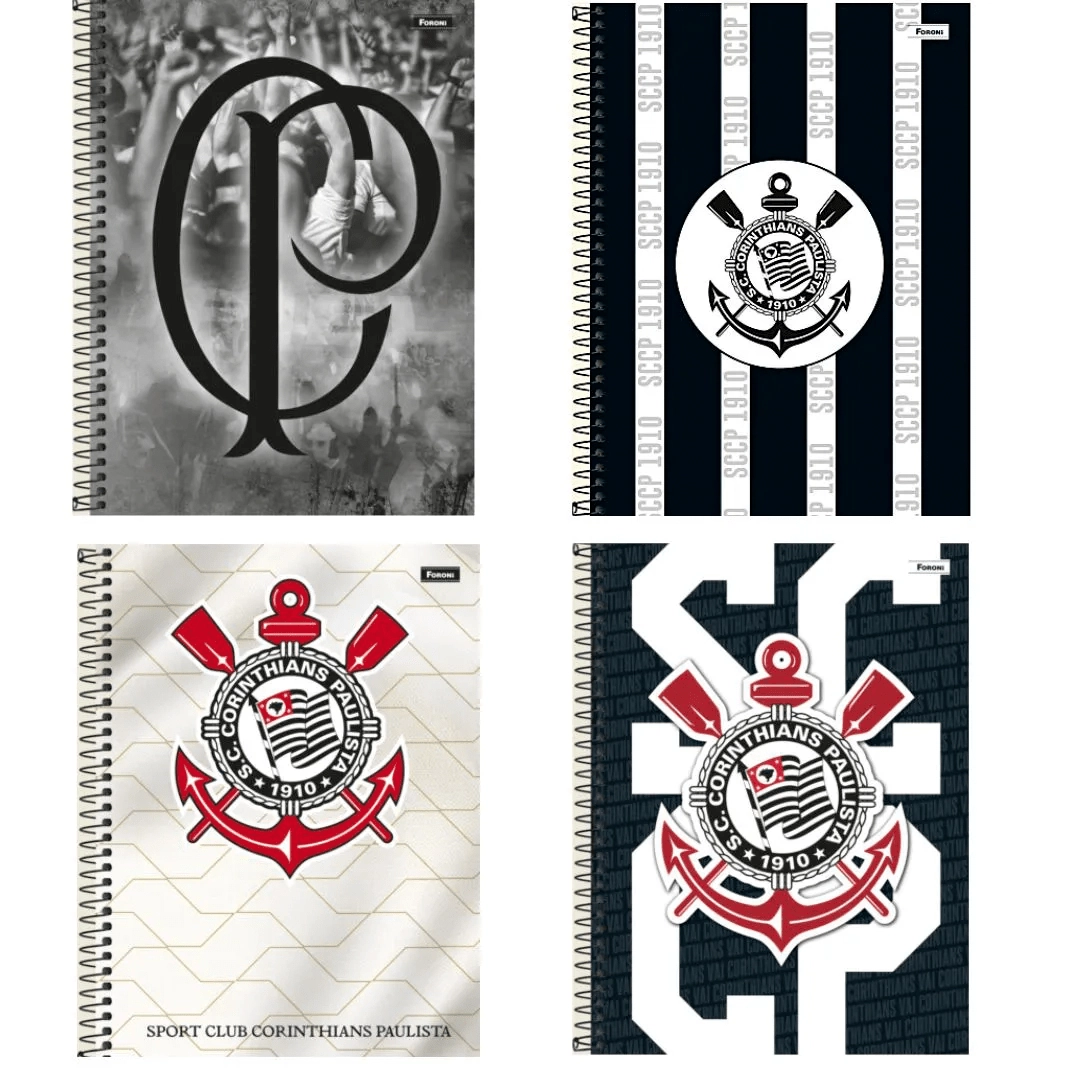 Caderno Univ.cd Foroni 80f 1m Pt4 Corinthians Fsc