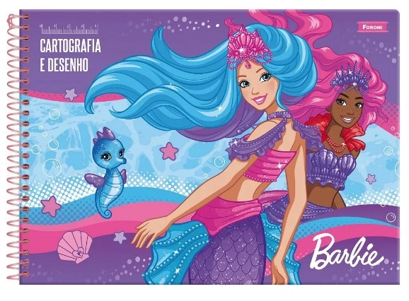 Caderno Desenho 80f Barbie Mermaid