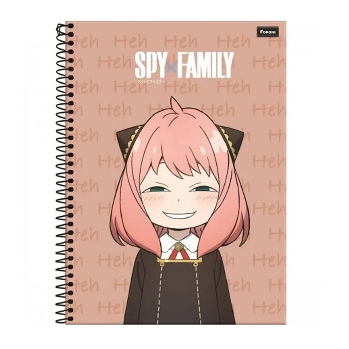 Caderno Universitário Capa Dura 10 Matérias Spy Family Foroni 160 Folhas